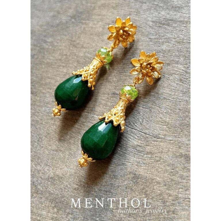 Pendientes Gota Verde
